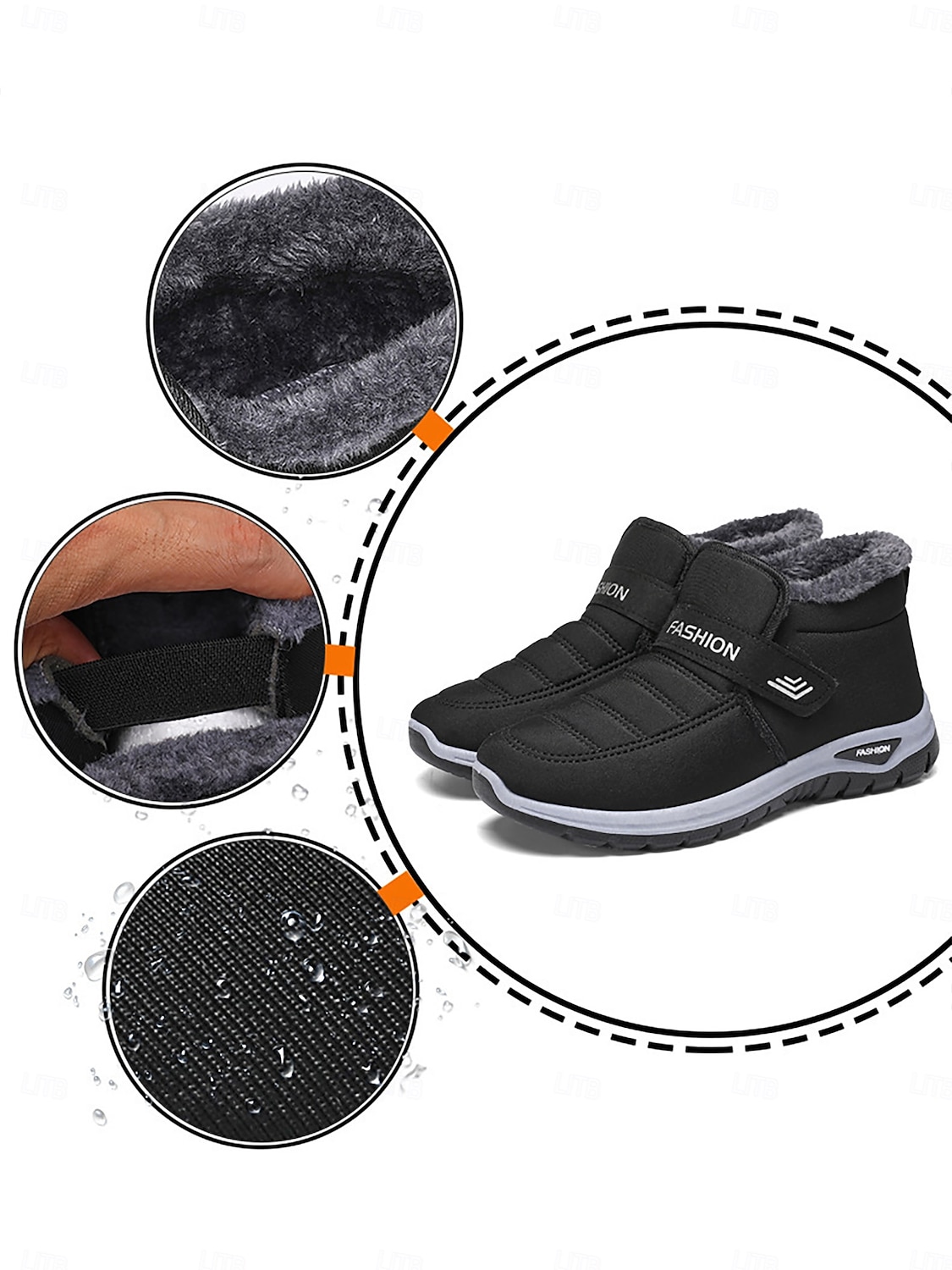 scarpe da ginnastica invernali da donna in caldo pile foderato color bordeaux – racchette da neve impermeabili e antiscivolo per passeggiate all'aperto e clima freddo del 2025 a $24.99 –P2