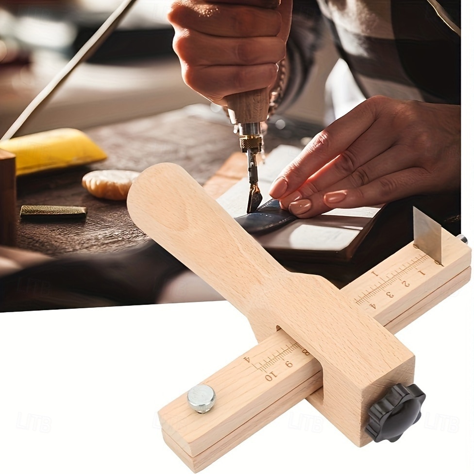 1 τεμάχιο ρυθμιζόμενο ξύλινο εργαλείο κατασκευής δερμάτινων λουριών με 5 ανταλλακτικές λεπίδες για εργαλεία δερματοτεχνίας και κηπουρικής, κόφτη ζώνης χειροτεχνίας 2026 - $15.49 –P9