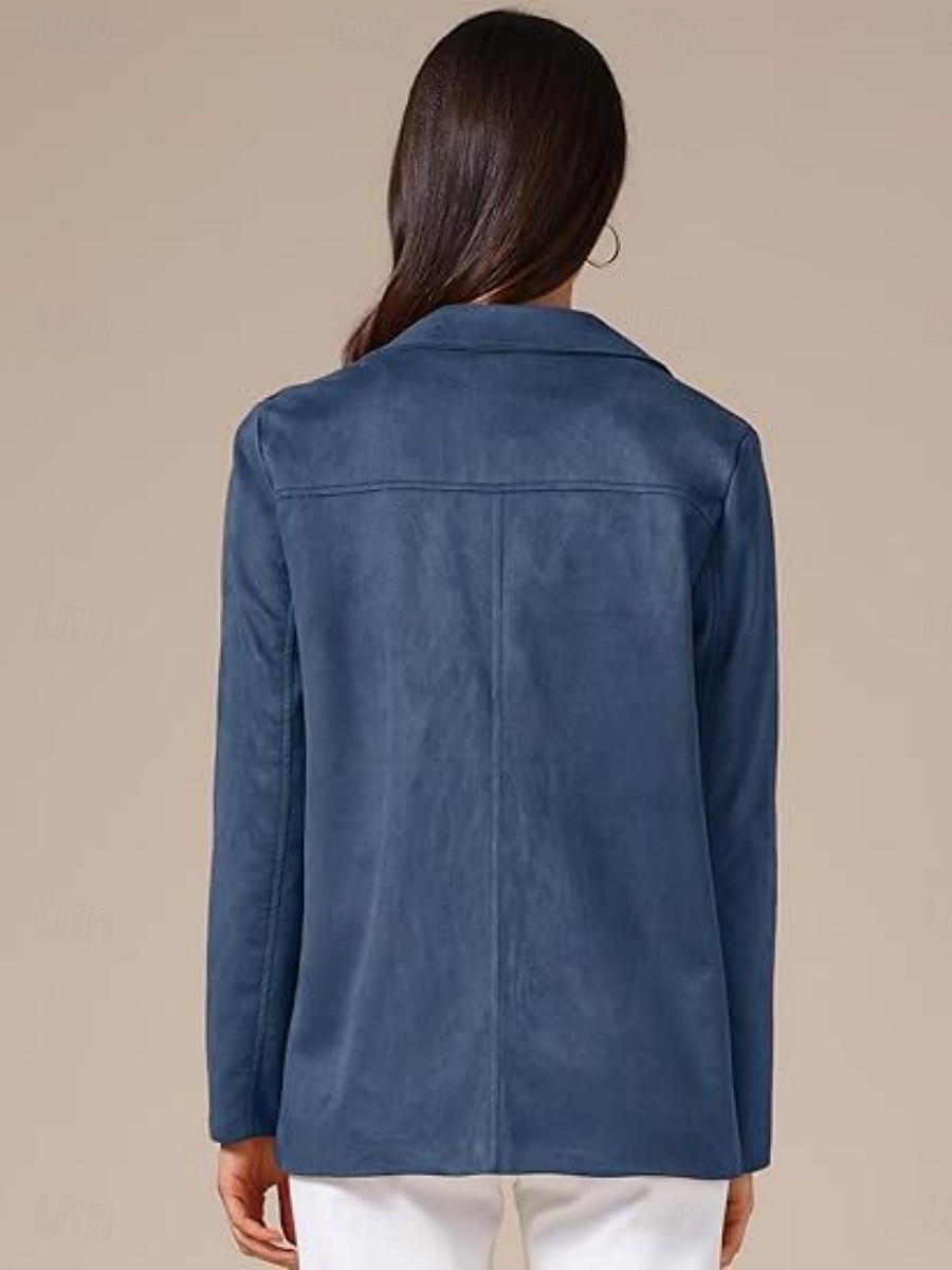 Femmes Veste Décontractée Confortable Respirant Boutons ancien Occasionnel Uni Vacances Rue Occasionnel Tenue quotidienne Simple Boutonnage Régulier Col Rabattu Coupe régulière manche longue de 2025 ? $33.99 –P7