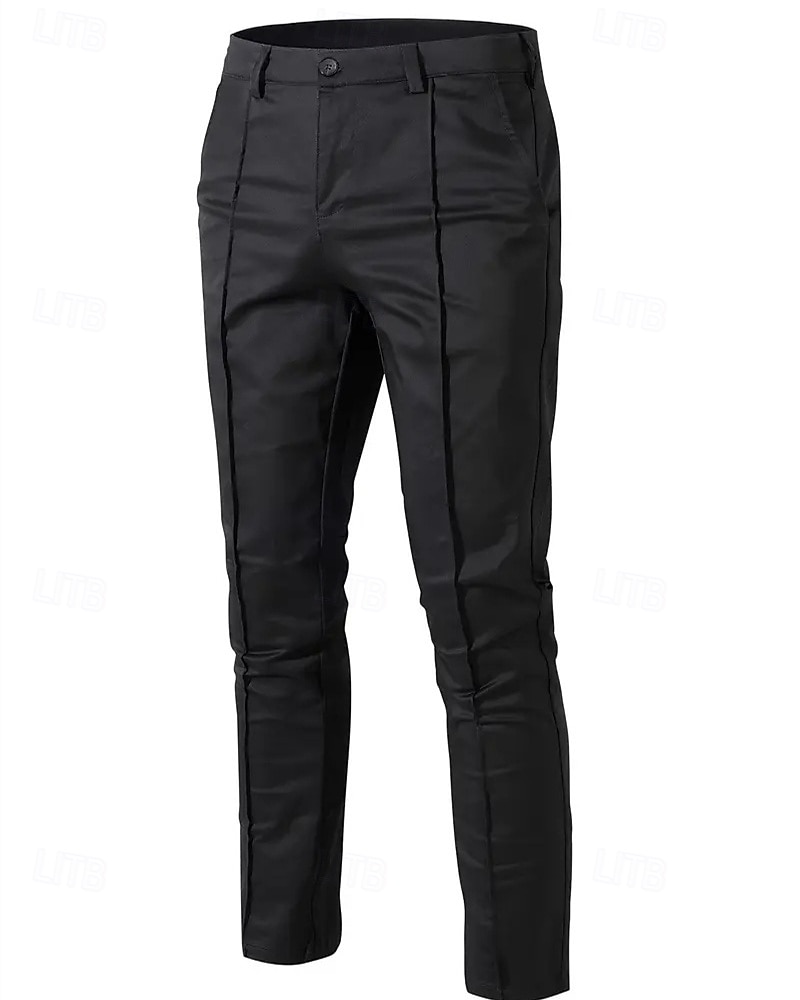 Per uomo Pantaloni Chinos Pantaloni plissettati Tasca Bottoni Semplice Comodità Formale Feste Lavoro Moda Stile Classico Nero Vino Micro-elastico del 2025 a $26.99 –P9