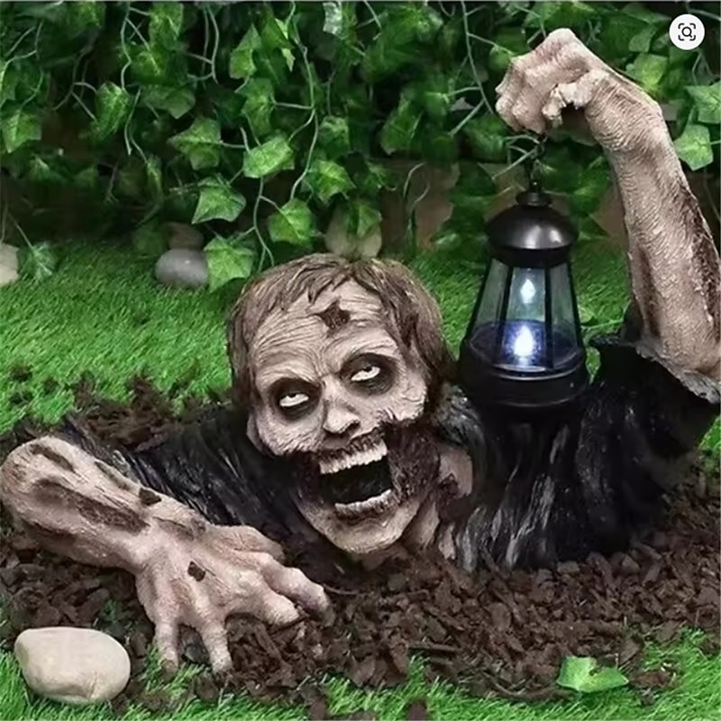 1 ks halloweenská socha zombie lucerna plazící se hororová dekorace zahradní strašidelná světla atmosféra dekorace se světelnými ornamenty 2025 - $32.99 –P1