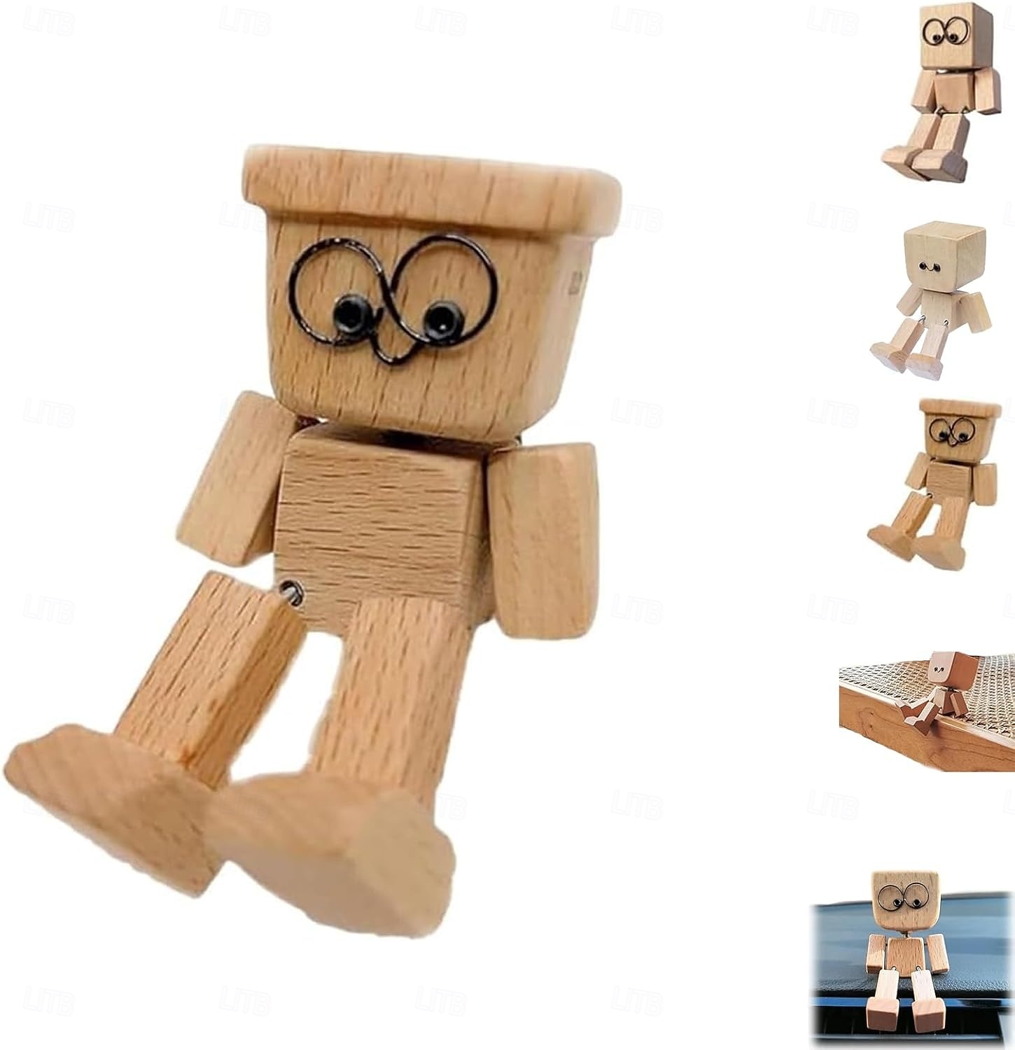 třesoucí se dřevěná figurka muže, okouzlující malá dřevěná figurka, která se houpe, ručně vyráběné třesoucí se nohy, dekorace na dřevěnou palubní desku auta, kreativní dřevěná dekorace na stůl 2025 - $16.99 –P9