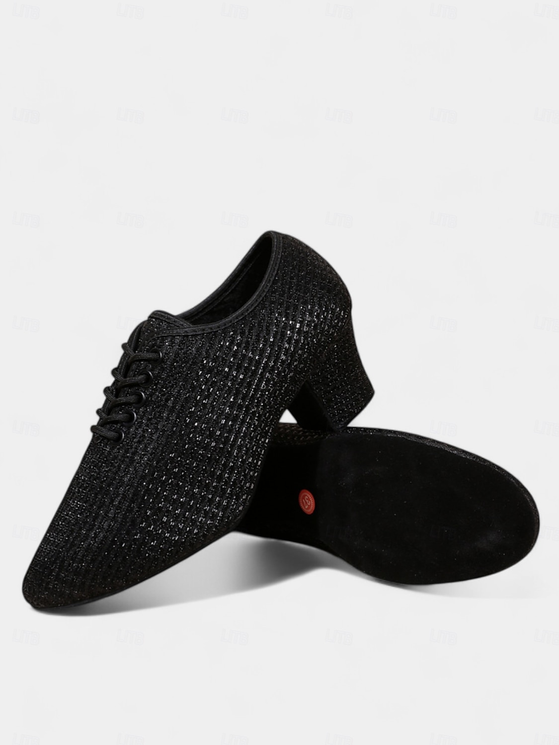 Sapatos de dança brancos com cadarço para mulheres - calçados de salão de salto grosso e brilhante com design de malha respirável para prática e performance de 2025 por $34.99 –P8