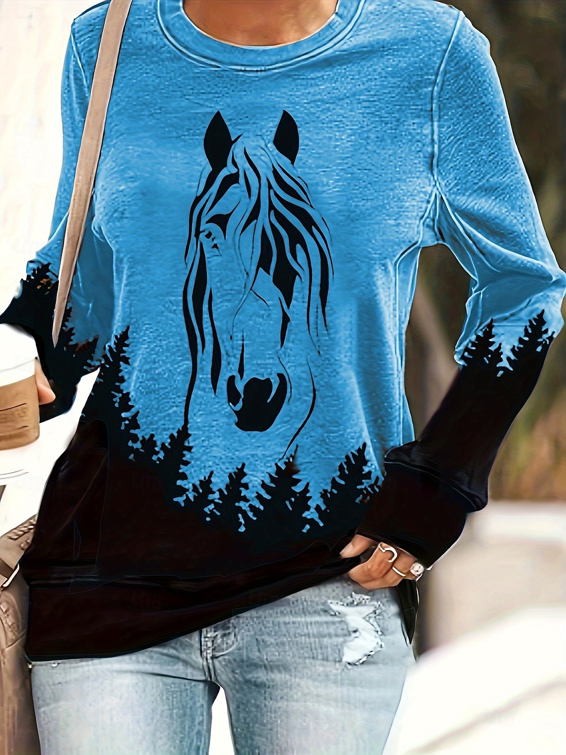 Per donna Felpa Pullover Grafico Animale Casual Manica Lunga Girocollo Top Regolari Streetwear Casuale Ferie Stampato Bianco Rosa Blu Marrone Verde Primavera Autunno Inverno del 2025 a $26.99 –P5