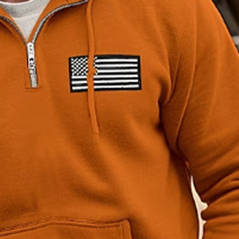 Per uomo Felpa con cappuccio Felpa con cappuccio e zip corta Blu marino Arancione Cachi Grigio chiaro Con Cappuccio Semplice Patchwork Sport & Outdoor Casuale Quotidiano Streetwear Cool Abbigliamento del 2025 a $23.99 –P6