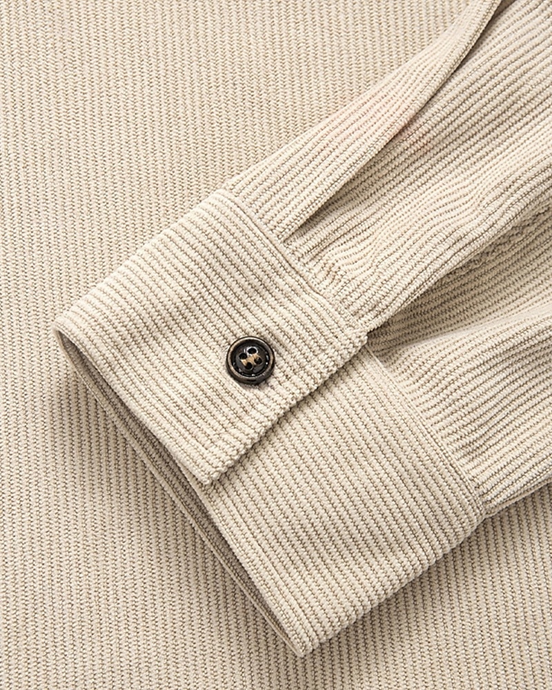 Men's Corduroy Shirt Shirt Jacket Winter Jacket Plain Vacation Daily Wear Army Green Beige Long Sleeve Lapel Spring Fall Clothing Apparel Pocket 2026 - $26.99 –P3