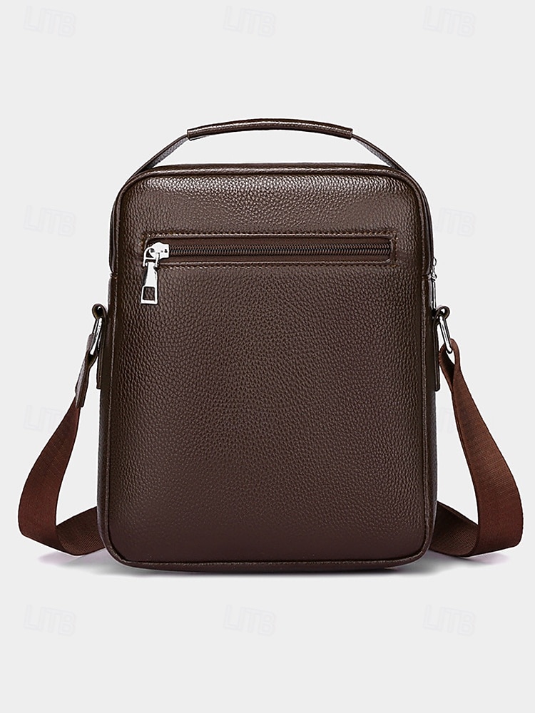 borsa a tracolla da uomo in similpelle effetto ciottolo – borsa a tracolla vintage business-casual, multitasche, tracolla regolabile per lavoro, viaggi e spostamenti quotidiani del 2025 a $19.99 –P7