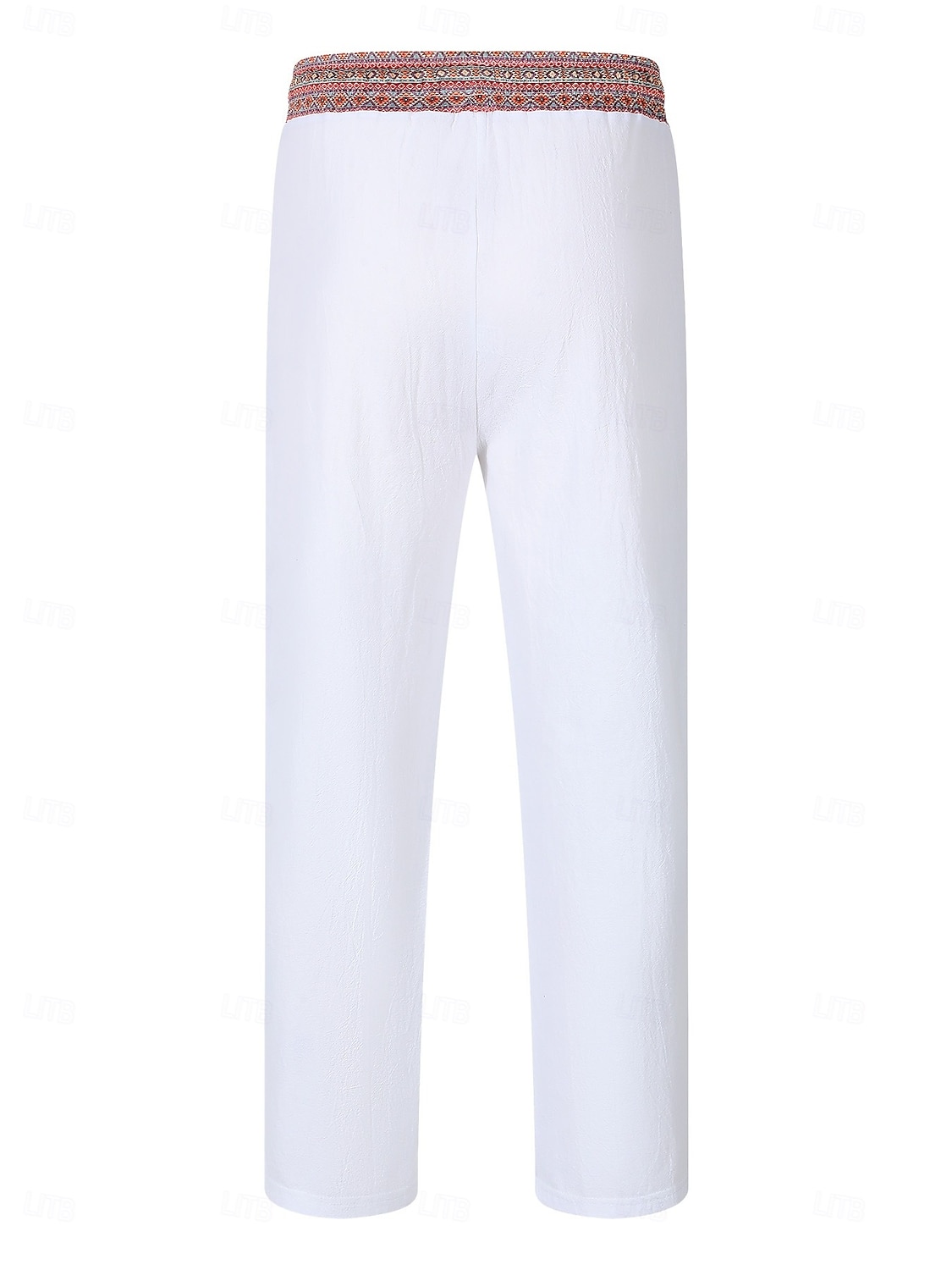Homens Calças de linho Calças Calça verão Calças largas Calça Boho Com Cordão Patchwork Cintura elástica Tecido Conforto Respirável Comprimento total Ao ar livre Casual Diário Moda Estilo Clássico de 2025 por $21.99 –P6
