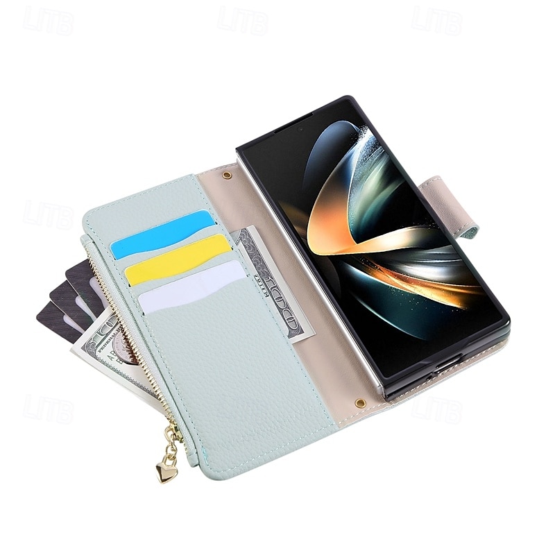 телефон Кейс для Назначение SSamsung Galaxy Z-образный сгиб 7 Z-сгиб 6 Z Fold 5 Z Fold 4 Кейс на заднюю панель с ремешком Откидная подножка Разъем для карты Ретро ТПУ Кожа PU 2025 - $17.99 –P2