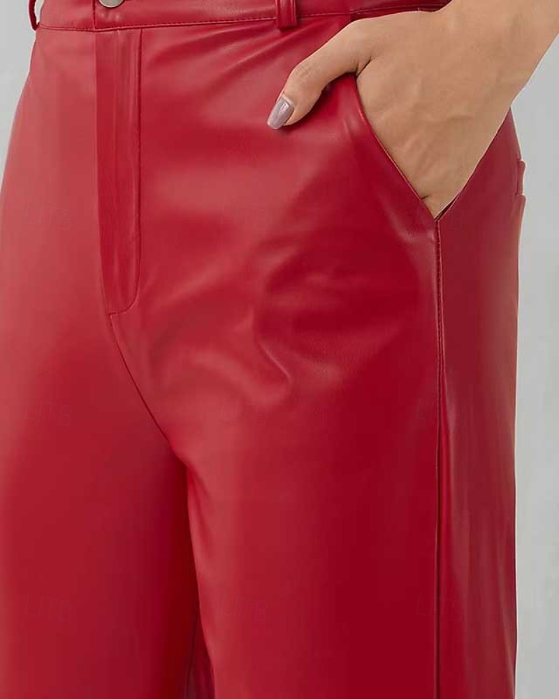 Per donna Gamba larga Pantaloni Eleganti Streetwear Casual Lunghezza intera Naturale Semplice Tasca Elastico in vita Confortevole Ferie Abbigliamento quotidiano Weekend Nero Rosso Autunno Vestibilit del 2026 a $32.99 –P7