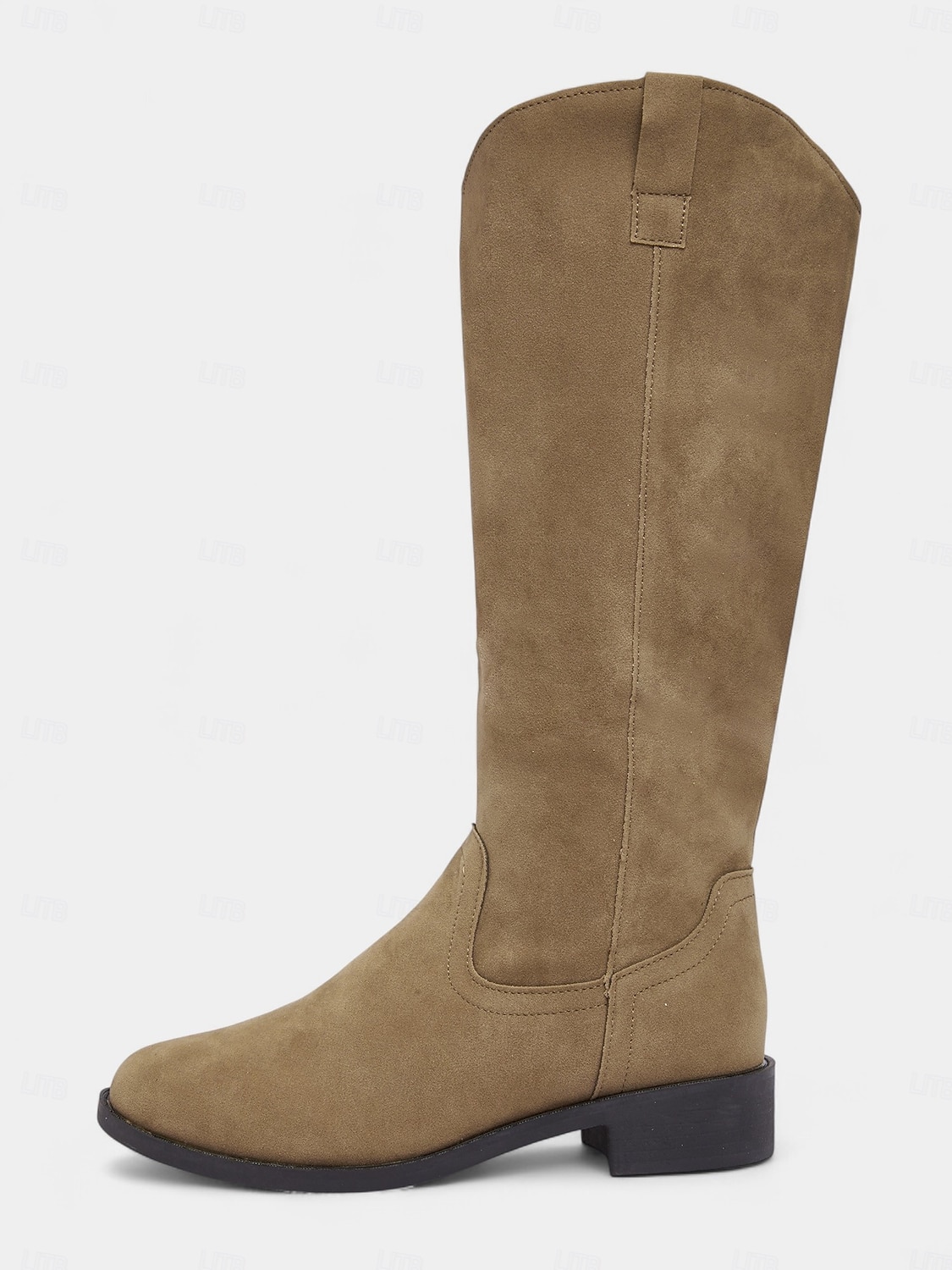 Bottes mi-mollet kaki pour femmes – Bottes à talons bas de style western décontracté pour l'automne et le quotidien de 2025 ? $32.99 –P1