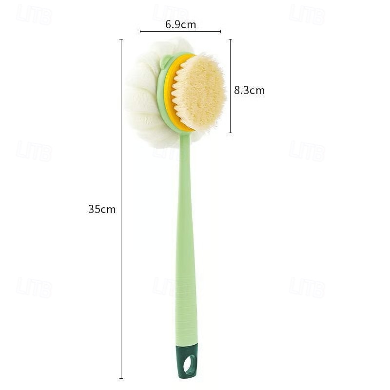 Esfoliante de banho 2 em 1 e escova para as costas, cabo extra longo, cerdas macias, esfoliante de chuveiro, escova corporal com duas cabeças, itens essenciais para cuidados suaves com a pele no de 2025 por $6.99 –P10