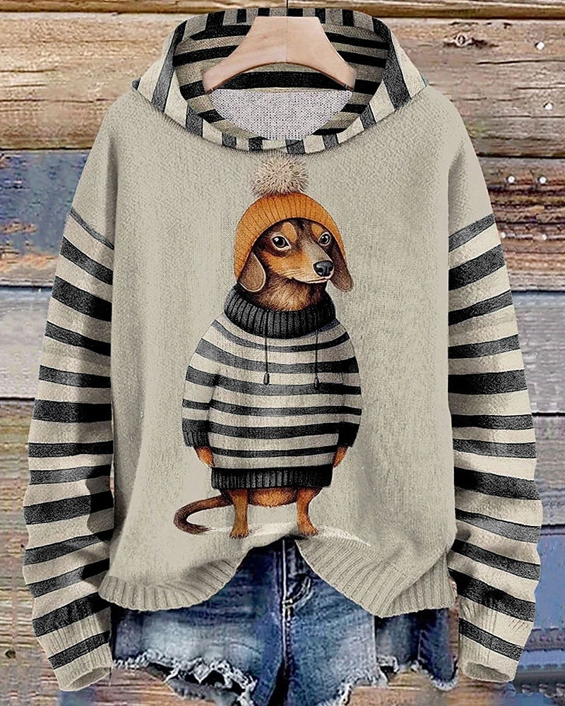 Γυναικεία Φούτερ πουλόβερ με κουκούλα και πουλόβερ Κουρελού Στάμπα Φλοράλ Ριγέ Κομψό στυλ street Καθημερινό Μακρυμάνικο Με Κουκούλα Κανονικά μπλουζάκια Δρόμος Αργίες Εξόδου 2026 - $25.99 –P11