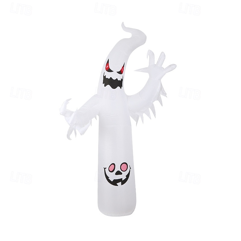 1 lampada gonfiabile da 2,4 m/8 piedi con striscia luminosa bianca a forma di fiamma per Halloween, modello ad aria, per interni ed esterni, cortile, giardino, prato, atmosfera di festa, spina del 2025 a $47.99 –P4