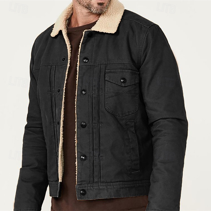 Per uomo Giacca Invernale Giacca in Pile Giacca Cargo Giacca Casual Vacanza Quotidiano Calore Termico Tasca Pile Autunno Inverno Semplice Moda Streetwear Bavero Regolare Nero Cachi Grigio scuro Giacca del 2025 a $53.99 –P6