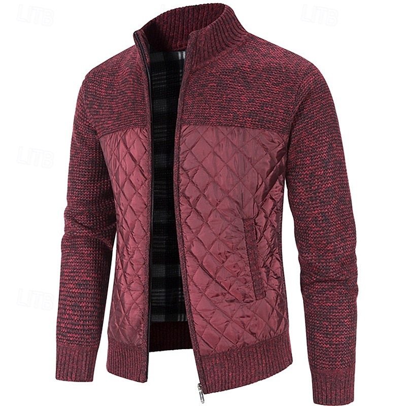 Herren Pullover Kleid Pullover Strickjacke Reißverschluss-Pullover Strickpullover Gerippt Stricken Normale Oberteile Gestrickt Gerippt Einfach Stehkragen Mode Schals Geschäft Lässig Bekleidung Herbst 2026 - $30.99 –P4