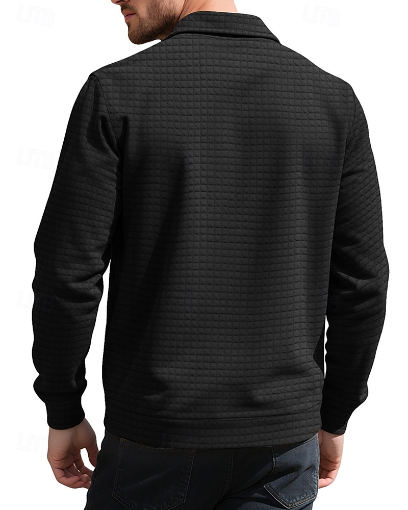 Per uomo Giacca a nido d'ape Giacca Camicia Giacca Casual Vacanza Quotidiano Traspirante Jacquard Tasca Primavera Autunno Semplice Moda Classico Bavero Regolare Nero Bianco Cachi Verde militare del 2025 a $22.99 –P16