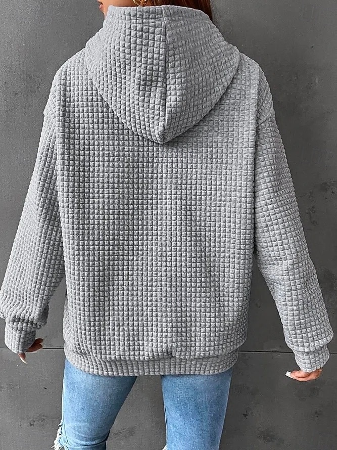 Per donna Felpa con cappuccio Casual Comodo Manica Lunga Con Cappuccio Top Regolari Casuale Tasca Frontale Marrone rossastro Nero Bianco Giallo Rosa Autunno Inverno del 2025 a $25.99 –P7