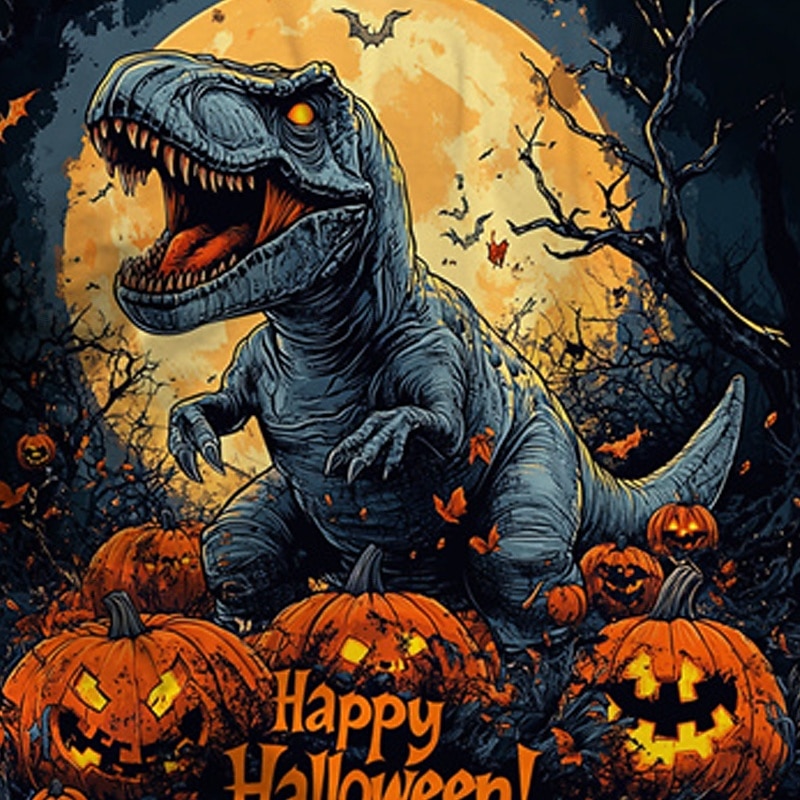 předvečer Všech svatých Chlapecké 3D Komiks Dýně Dinosaurus Tričko Košilky Dlouhý rukáv Jaro Podzim Módní Základní Děti 4-12 let Tričkový Venkovní Ležérní Denní Běžný 2025 - $13.99 –P2