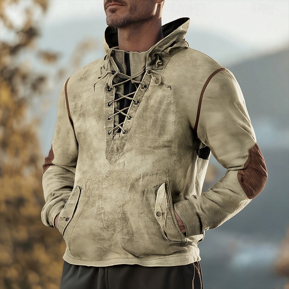 Homme Sweat à capuche Noir Vert Véronèse bleu marine Kaki À capuche Bloc de Couleur À lacets Avec Poches Quotidien Sport & Loisir Fête Polyester Streetwear Basique Occasionnel Printemps Automne de 2026 ? $33.99 –P1