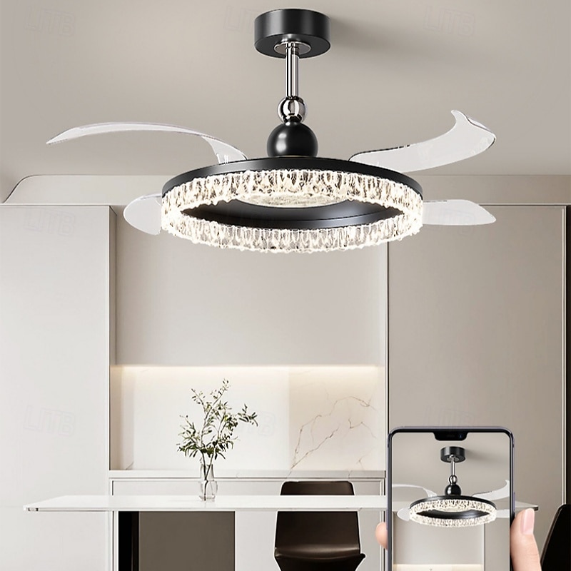 LED-Deckenventilatoren dimmbar mit Fernbedienung 106 cm Deckenleuchte mit Acryl-Lampenschirm Kronleuchter Schlafzimmer Wohnzimmer 2025 - $545.79 –P10