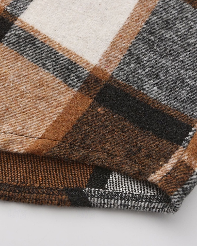 Per uomo Giacca Camicia Giacca Casual Vacanza Quotidiano Calore Termico Tasca Primavera Autunno Plaid Moda Classico Bavero Regolare Grigio scuro Giallo Arancione Grigio chiaro Rosé Giacca del 2026 a $28.99 –P10