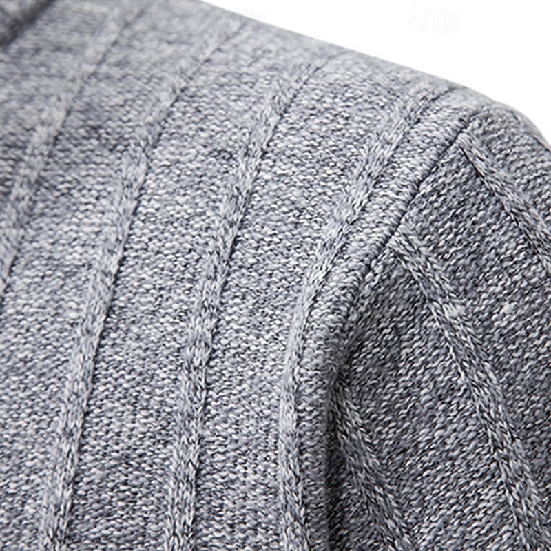 Herren Pullover Pullover mit Viertelreißverschluss Gerippt Stricken Normale Oberteile Gestrickt Schmale Passform Einfach Stehkragen Strickware Zeitgenössisch Geschäft Lässig Bekleidung Herbst Winter 2025 - $25.99 –P5