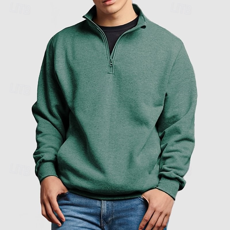 Per uomo Maglione Felpa con cappuccio in pile Felpa con zip corta Felpa con cappuccio foderata in pile Nero Bianco Rosa Blu marino Blu Colletto Mao Semplice Sport & Outdoor Casuale Quotidiano del 2025 a $27.99 –P7