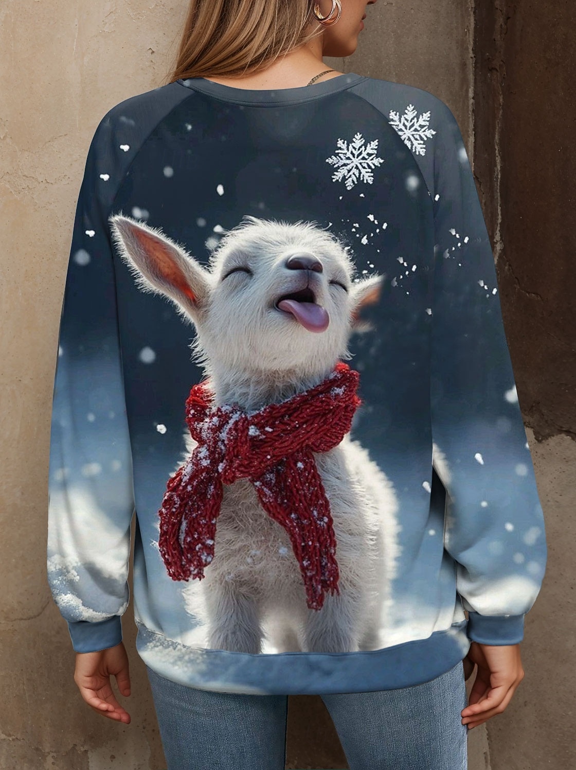 Dame Pullover Grafisk Dyr Fritid Langermet Crew-hals Vanlige topper Avslappet Gul Rosa Blå Grønn Vår Høst Vinter 2025 - $25.99 –P2