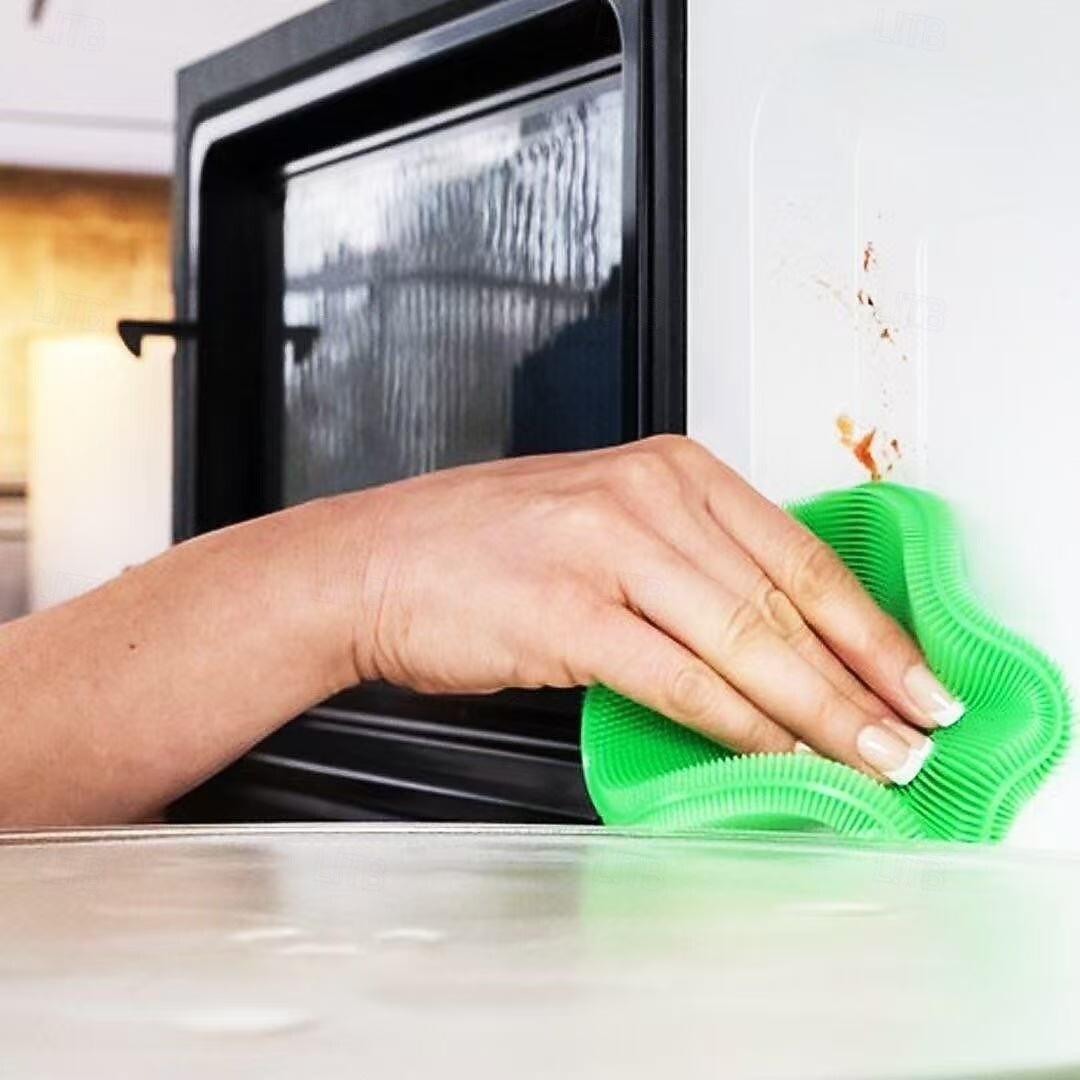 5 stk. silikon multifunksjonell skrubbsvamp, non-stick oljeoppvaskklut, kjøkkenrengjøringsputer for gryter, panner, tallerkener, gjenbrukbare husholdningsskrubber 2025 - $7.99 –P1