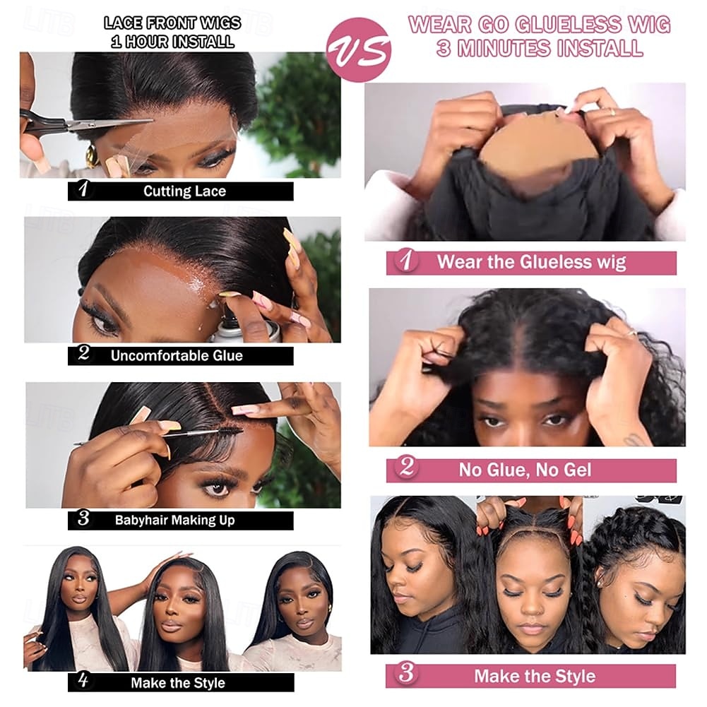 Wear and Go Glueless Wigs Pre Plucked Body Wave Wig Human Hair for Black Women Body Wave Lace Front Wigs Upgraded No Glue Needed Pre Cut 4x4 Lace Closure for Beginners 2025 - $126.99 –P6