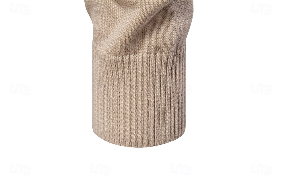 Homens Pulôver Tricotar Tops regulares Half Zip Listas Tecido Colarinho Clerical Legal Pulôver Escola Férias Roupa Primavera Outono Preto Azul Marinho Escuro S M L de 2026 por $53.99 –P16