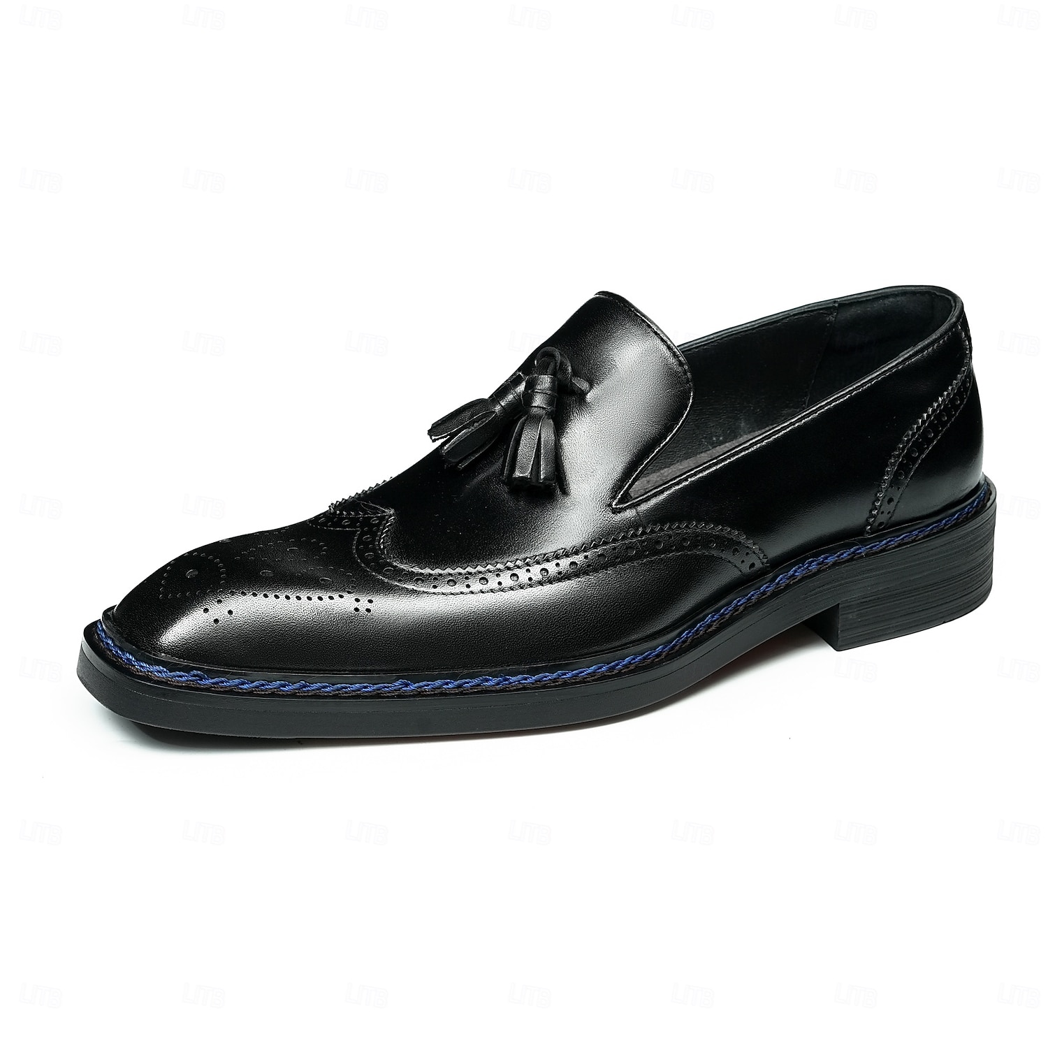 Heren leren loafers met kwastjes - klassieke brogueschoenen van echt koeienhuid met geperforeerde details, instapschoenen voor zakelijk gebruik, op kantoor, op bruiloften en bij elegante gelegenheden 2026 - $119.99 –P4