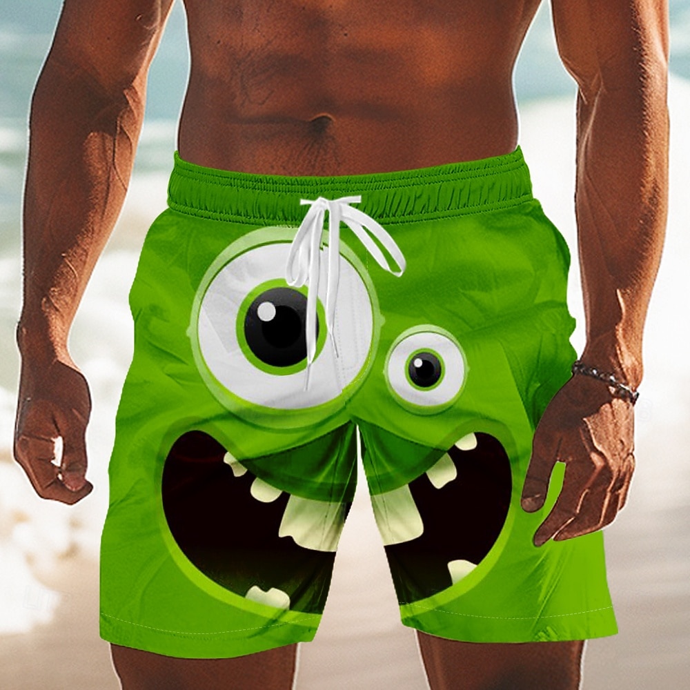 Hombre Dibujo 3D Cara de la sonrisa Ojos grandes Boxers de Natación Pantalones de Natación Pantalones de Surf Media cintura Gracioso Exterior Vacaciones Uso Diario Bolsillos laterales Forro de malla 2026 - $20.99 –P3