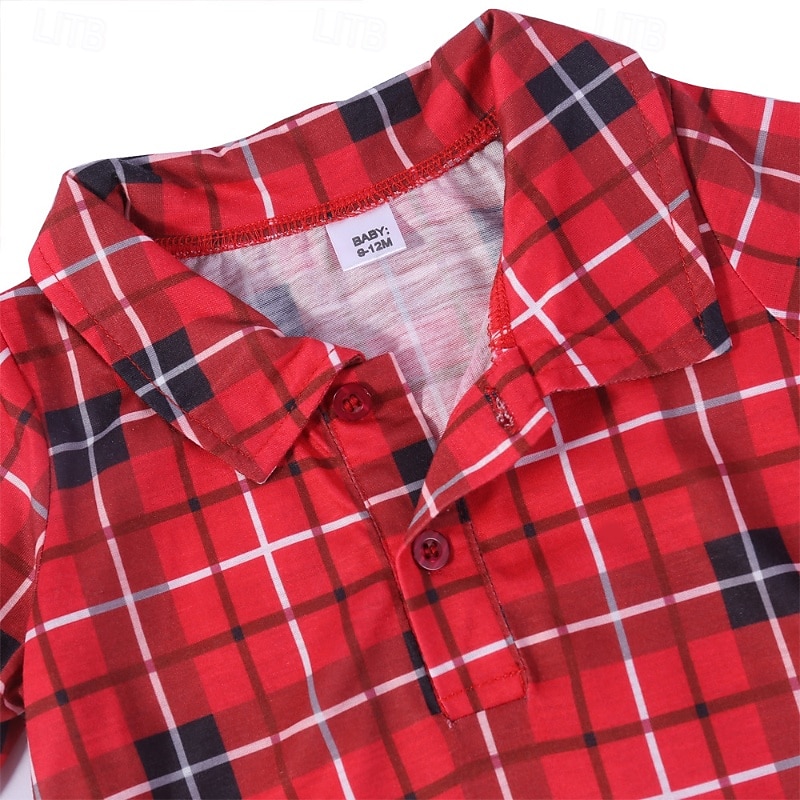 Olhar de família Pijamas Xadrez Casa Imprimir Vermelho Manga Longa Ativo Roupas Combinando de 2025 por €23.72 –P12