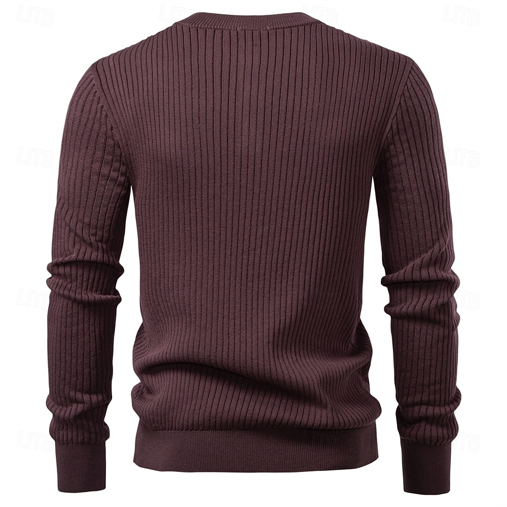 Homme Pull Tricoter Tunique Boutons Couleur Unie Henley ancien Quotidien École Maison Vêtement Tenue Printemps Automne Noir Rouge Bordeaux S M L de 2025 ? $32.99 –P4