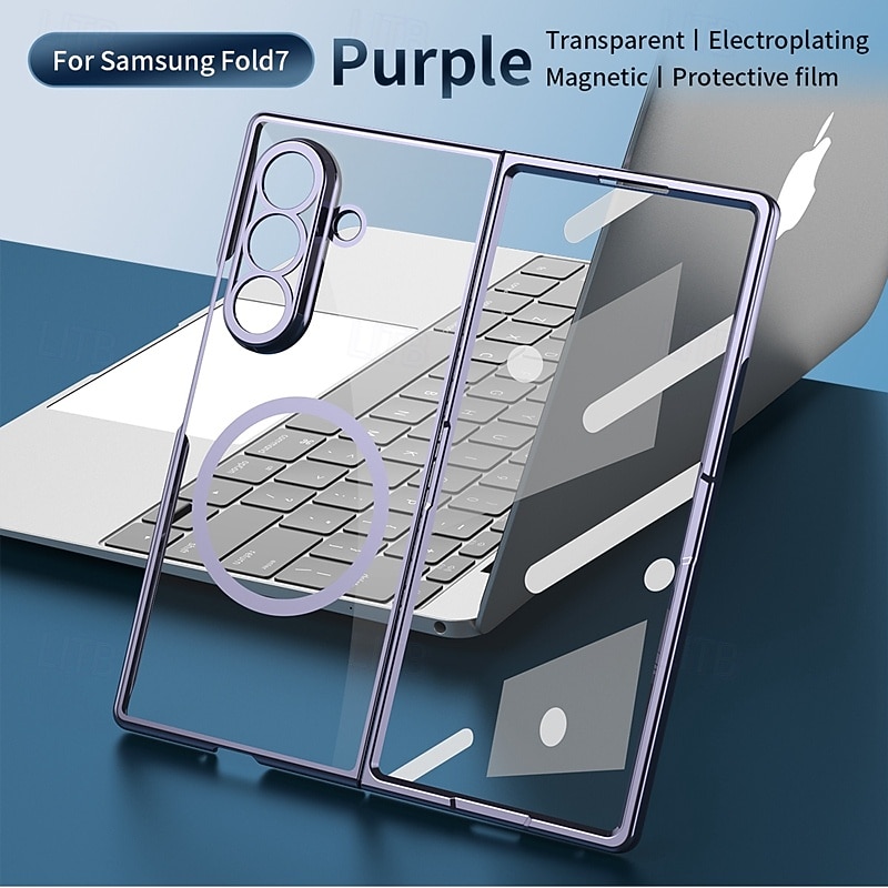 телефон Кейс для Назначение SSamsung Galaxy Z-образный сгиб 7 Z-сгиб 6 Z Fold 5 Z Fold 4 Кейс на заднюю панель Поддержка беспроводной зарядки Защита от удара Ретро Покрытие ПК 2025 - $16.99 –P13