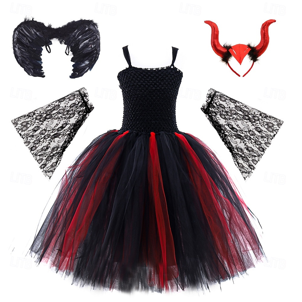 Čerodějnice Zlý předvečer Všech svatých Šaty Fancy kostým Sukénka cosplay Dětské Dívčí předvečer Všech svatých Karneval Výkon Párty Jednoduché Halloweenské kostýmy Oblékněte se 2025 - $41.99 –P11