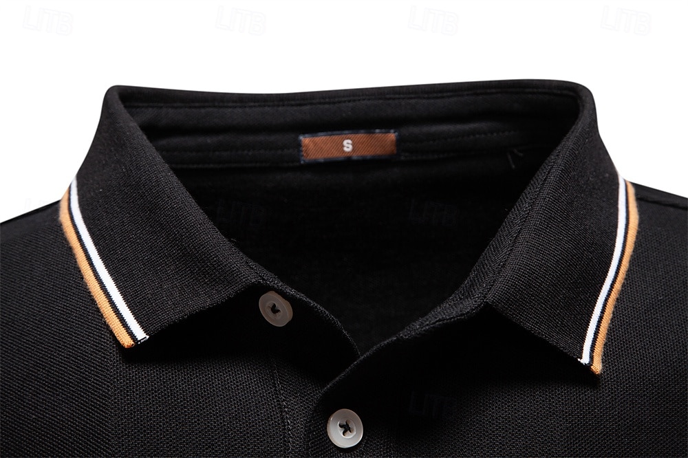 Hombre Polo Trabajo Negocio Cuello Vuelto Manga Larga Ocio Cómodo Plano Bloque de Color Puro Todas las Temporadas Ajuste regular Rojo rubí Negro Blanco Azul Marino Oscuro Gris claro Verde Ejército 2026 - $22.99 –P19