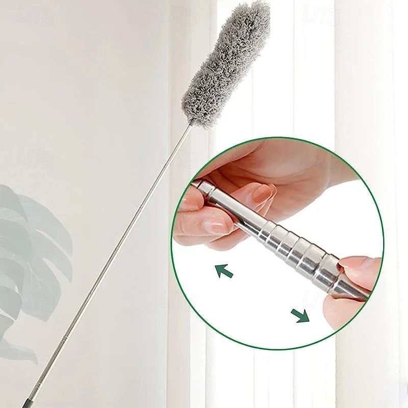 Plumero de microfibra curvo, retráctil y lavable, de 2,8 metros de largo, con mango extensible, flexible y electrostático, ideal para limpiar el hogar, ventiladores de techo de gran alcance, 2025 - $6.49 –P13