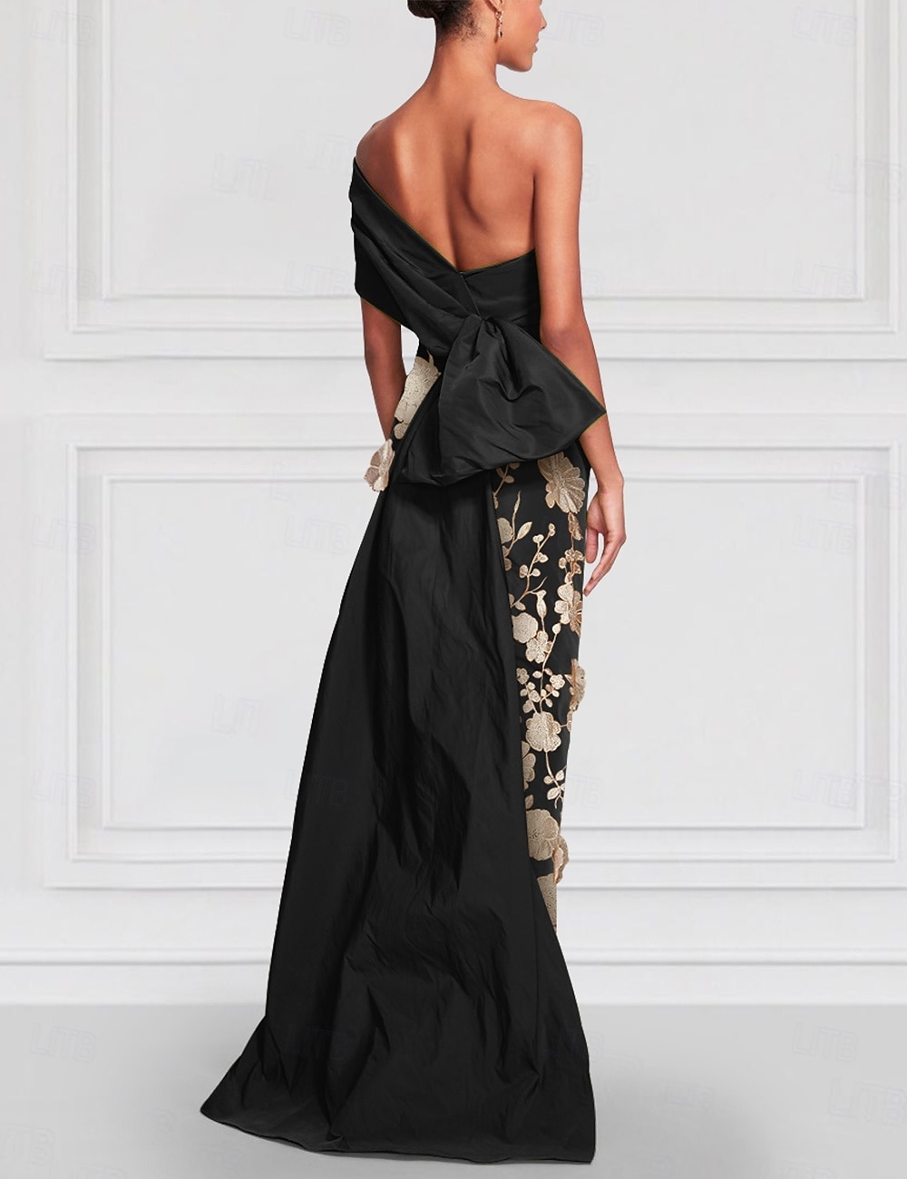 Sheath Column Tea Length Cocktail Dresses Evening Gown Ball Gown with Overskirt Formal Dress Elegant Sleeveless Off Shoulder Garden Party Wedding Satin with Bow(s) Embroidery 2026 - $195.99 –P9