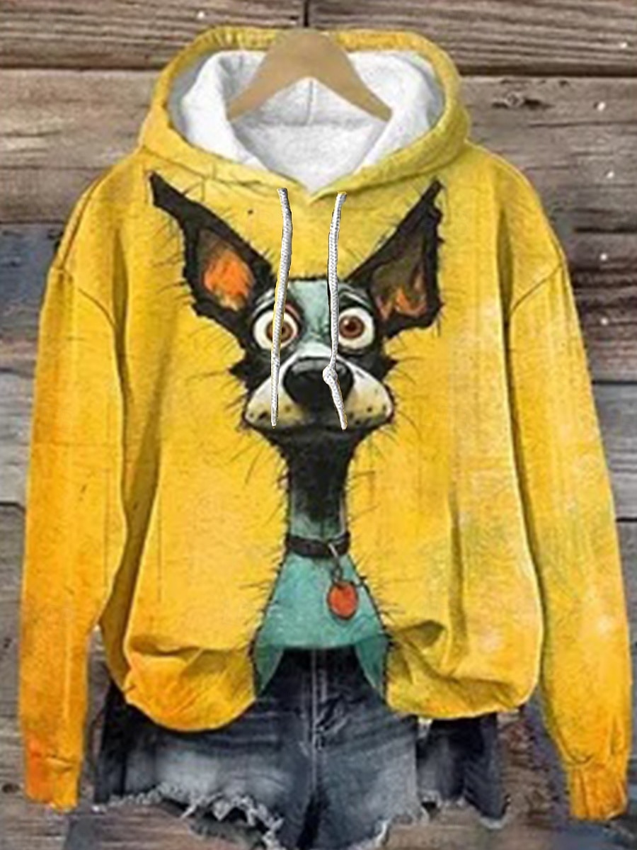 Femmes Sweats à capuche Graphique Animal ancien Occasionnel manche longue À capuche Hauts Réguliers Rue Occasionnel Sortir Patchwork Imprimé Noir Jaune Bleu Orange Vert Printemps Automne Hiver de 2025 ? $24.99 –P3