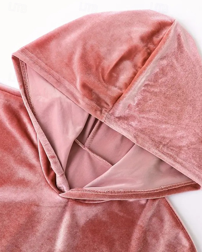 Dam Aktiv Streetwear Blus Huvtröja Byxuppsättningar Långärmad Huva Ensfärgat Rynkad Semester Dagliga kläder Rodnande Rosa Vin Blå Höst Normal 2025 - $31.99 –P3
