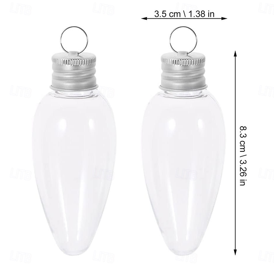 10 buc ornamente de Crăciun pentru becuri, recipient umplător pentru becuri transparente cu capace cu filet, borcan de plastic pentru bomboane, recipient umplător pentru becuri, ornament agățat, perfect pentru meșteșuguri DIY, bomboane, suc. 2025 - $6.49 –P8