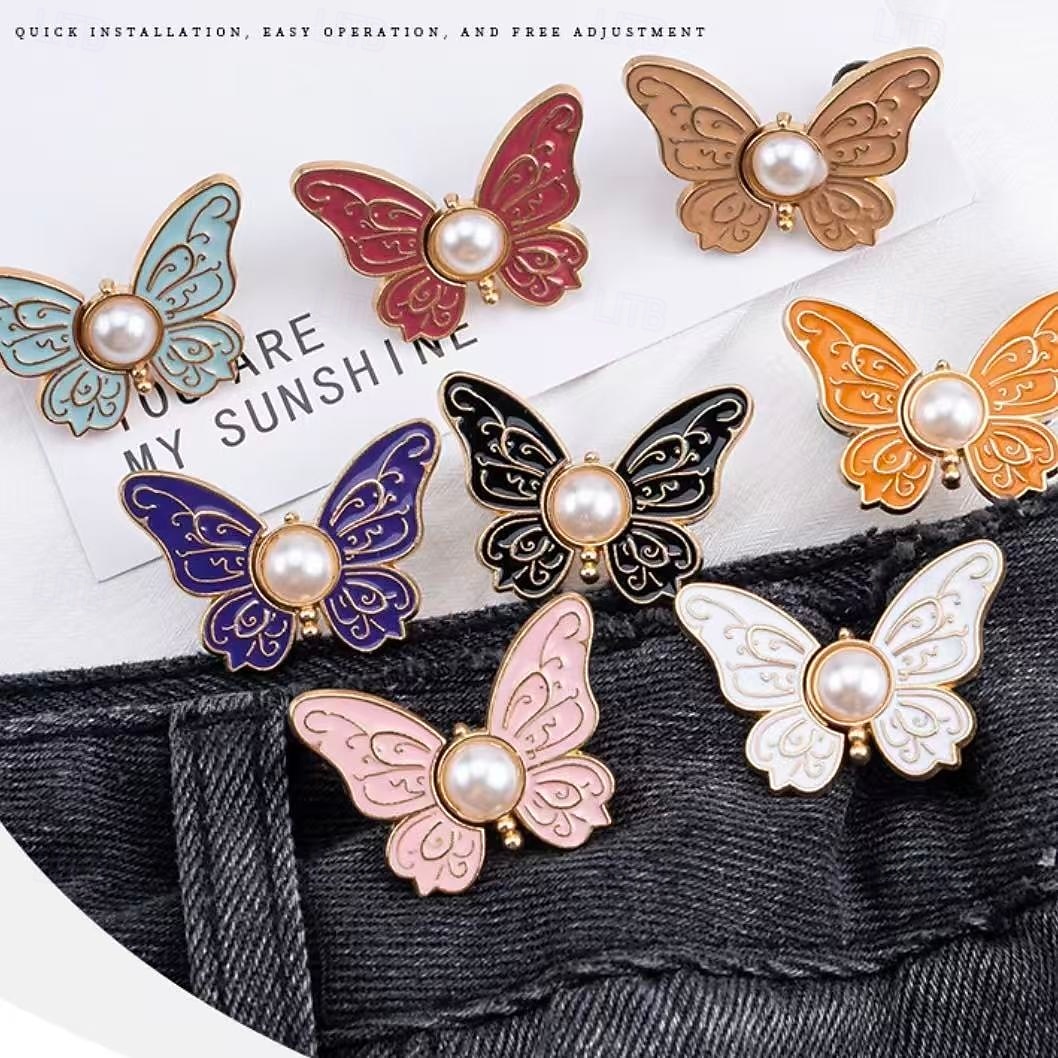 Confezione da 8 fermagli a farfalla staccabili per stringere la vita – fermagli per bottoni di jeans regolabili senza cuciture, stringivita istantaneo per jeans larghi, regolatore di vita rimovibile in 8 colori del 2025 a $15.99 –P2
