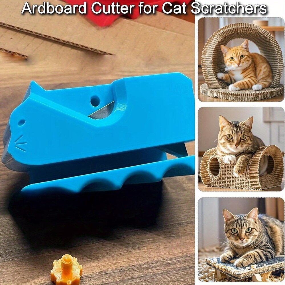 1pc DIY Cat Scratch Board Cutter Tool - Manual Cardboard Cutting Device with Sharp Edge Creation for Scratch Boards, Boxes, Gift Decorations - Safe for Cats, Easy-to-Use Household Crafting Tool 2025 - $7.99 –P9