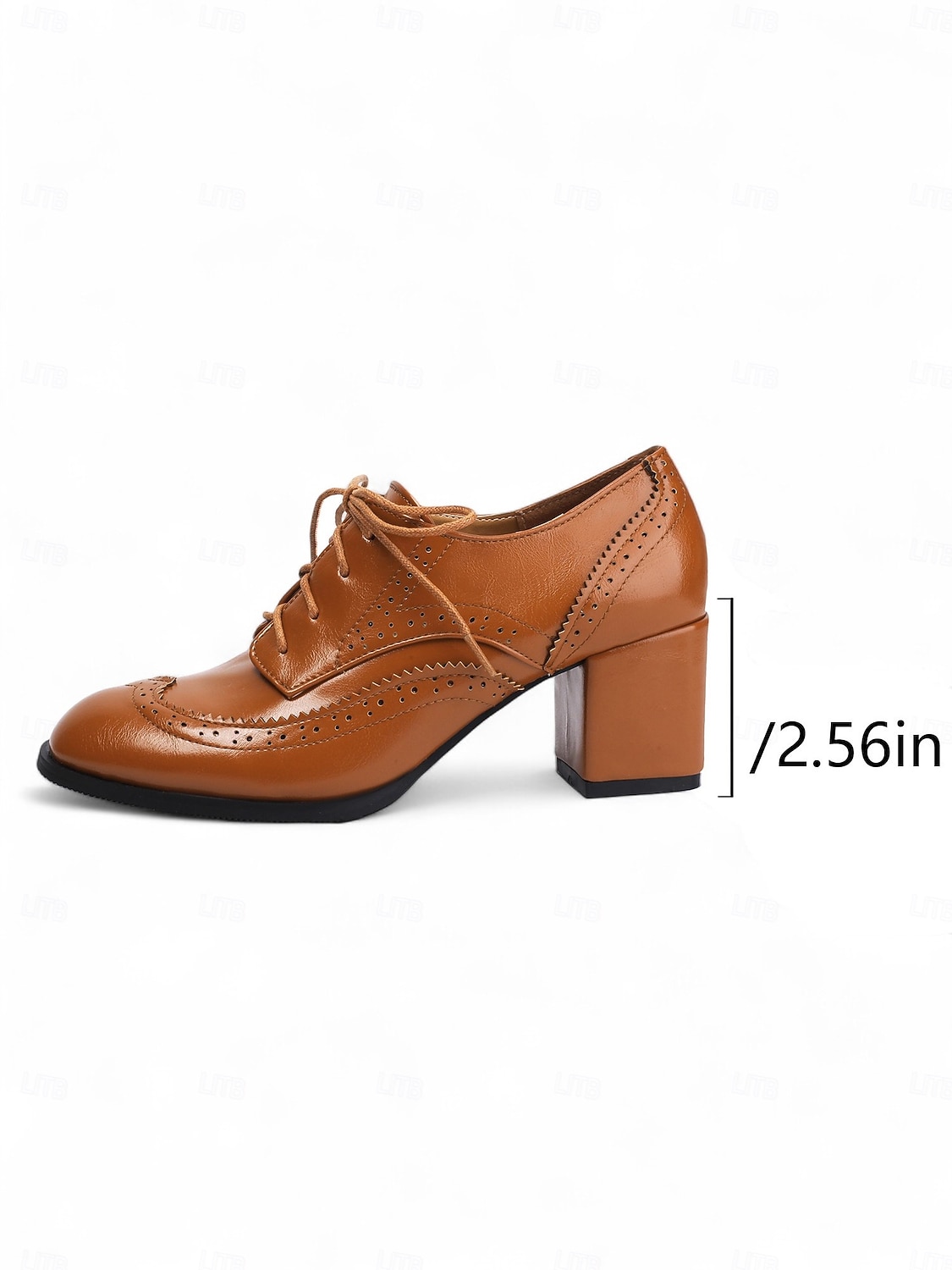 Zapatos brogue oxford de tacón grueso con bloques de color para mujer: zapatos de vestir vintage con cordones de los años 50 con detalle de espiga de tweed para la oficina, el Oktoberfest y la moda de 2026 - $46.99 –P8