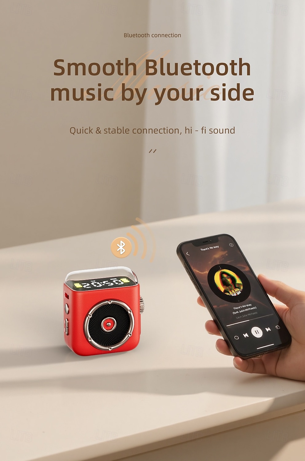Магнитная мини-колонка Bluetooth P6, небольшая портативная беспроводная Bluetooth-колонка с громким звуком, часами, ночником и поддержкой TF-карт для домашнего офиса, путешествий на природе, кемпинга, 2025 - $24.99 –P7
