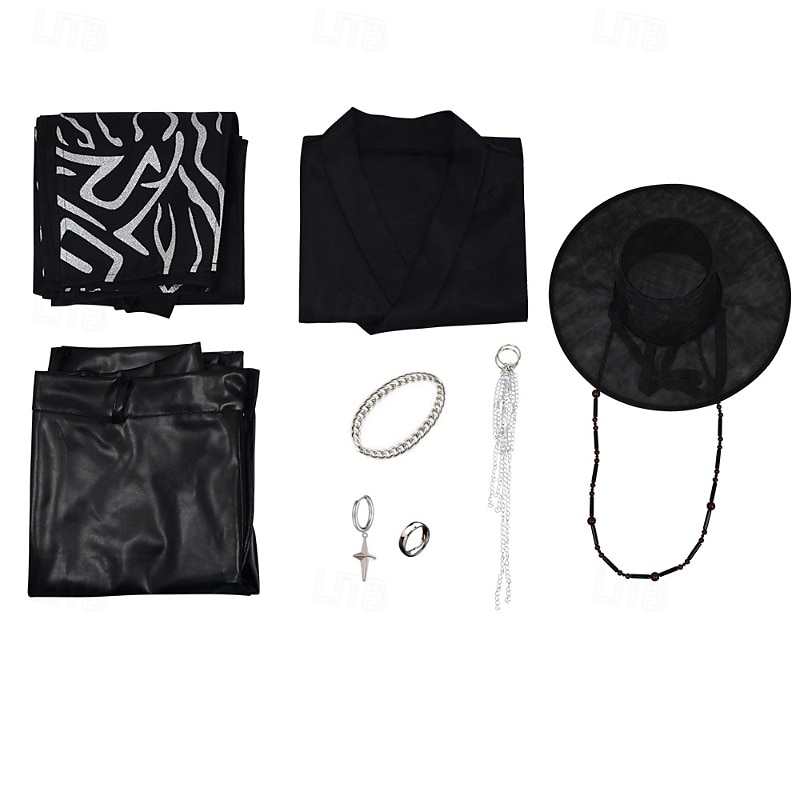 Kpop demonjägare demonpojkegrupp sajapojkar jinu saja-kostym hanbok-maskerad koreansk traditionell virtuell idolfilm cosplay för pojkars barns halloween-karnevalföreställning comic con 2025 - $98.99 –P5