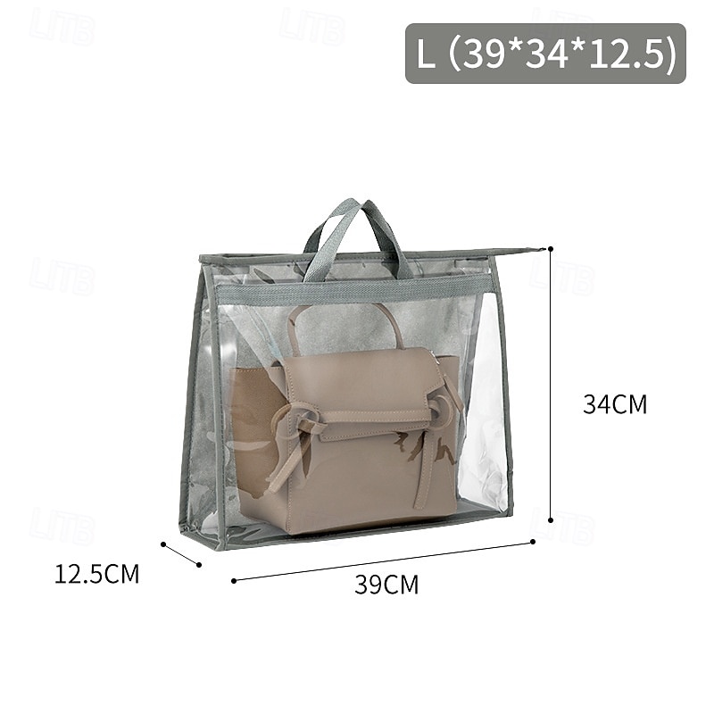 Handtas stofdichte opbergorganizer grote capaciteit hangende kasttashouder vochtbestendig pvc transparant ontwerp portemonneebeschermer opbergtas met meerdere zakken voor garderobeaccessoires 2025 - $6.49 –P9